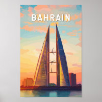 Bahrein Illustration Travel Art Vintage