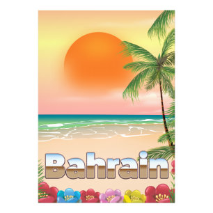 Bahrein strand reisposter foto afdruk