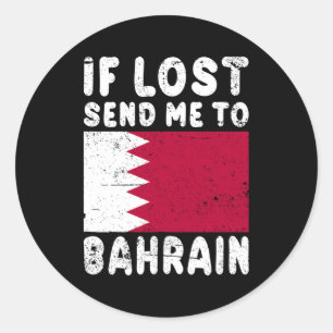 Bahrein vlag als verloren Stuur me naar Bahrein Ronde Sticker