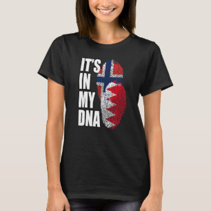 Bahreinse en Noorse Mix DNA Flag Heritage Premi T-shirt