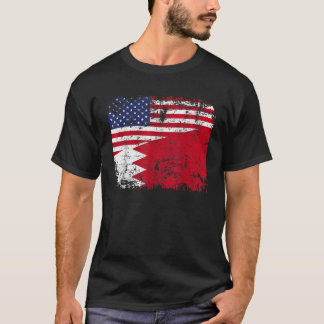 BAHREINSE ROOTS Half Amerikaanse vlag USA BAHREIN  T-shirt