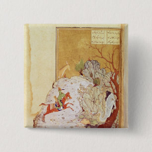 Bahrum Gur die de draak speelt Vierkante Button 5,1 Cm