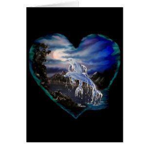 Baie à la nuit, Carte d'amour Dolphin