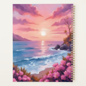 Baie de Blush Beach | Aquarelle rose de coucher de (Dos)
