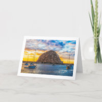 Baie de Morro à la carte de voeux de crépuscule