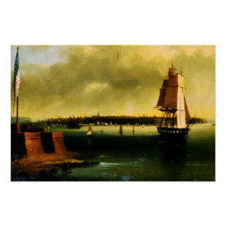 Baie et port (1850) - Affiche d'Edmund C. Coates