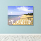 Baie Longue Long Bay Beach, St Canvas Afdruk (Insitu (Houten vloer))