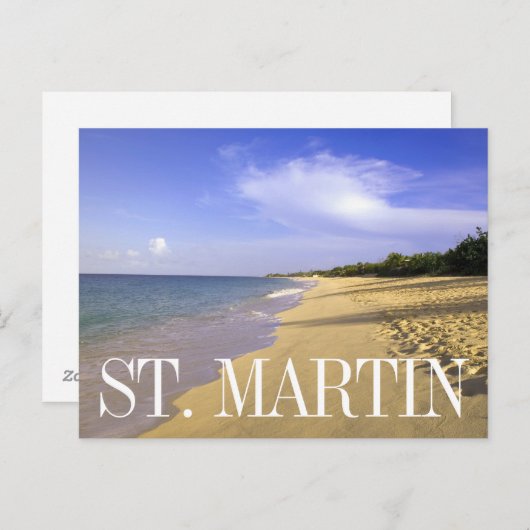 Baie Longue Long Bay Beach, St. Martin | Dank u Briefkaart (Voorkant / Achterkant)