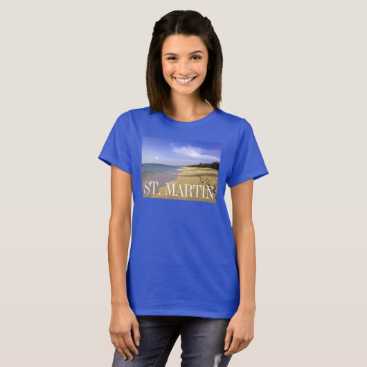 Baie Longue Long Bay Beach, St T-shirt (Voorkant volledig)