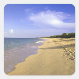 Baie Longue Long Bay strand, St. Martin, Vierkante Sticker