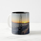 Baie pêche lever de soleil Café Mugs (Devant gauche)