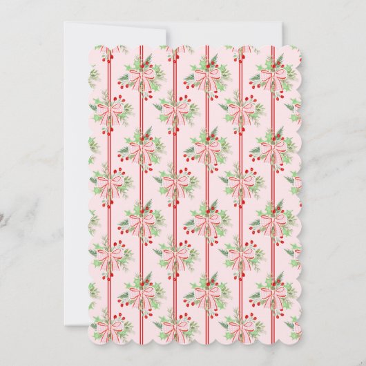 Baies d'aquarelle de Noël & Invitation Holly (Dos)