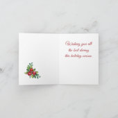 Baies d'aquarelle et carte de Noël Rose (Intérieur)