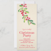 Baies d'aquarelle et Invitations de Noël Feuille (Devant)