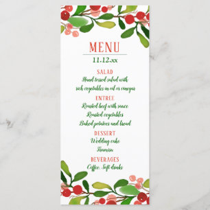 Baies de feuilles de houx Noël   Menu de mariage
