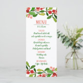 Baies de feuilles de houx Noël | Menu de mariage (Debout devant)