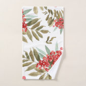 Baies de Noël aquarelle festive en gras Noël (Serviette à main)