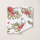 Baies de Noël aquarelle festive en gras Noël (Gant de toilette)