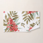 Baies de Noël aquarelle festive en gras Noël (Serviette à main)