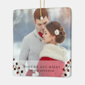 Baies d'hiver mariées et joyeux ornement photo (Gauche)