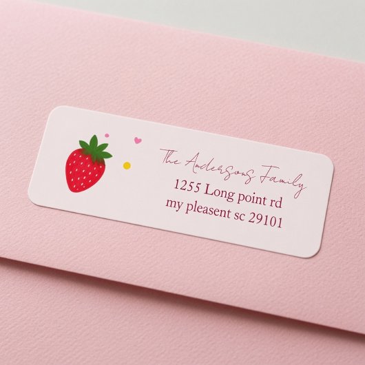 Baies Douces Étiquettes Adresse Rose