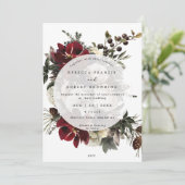 baies fleurie d'hiver faire-part de mariage modern (Debout devant)