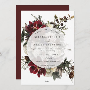 baies fleurie d'hiver faire-part de mariage modern