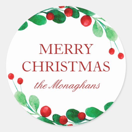 Baies fraîches Stickers cadeaux de Noël personnali (Devant)