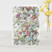 Baies Holly Froid En Carte De Noël Neige (Fleur jaune)