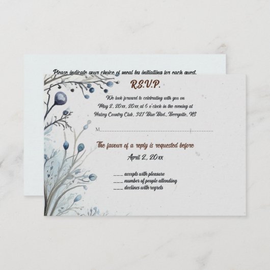 Baies modifiables sur carte de réponse bleue (Devant / Derrière)