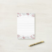 Baies rouges et notes Post-It® de sapin argenté, 1 (Sur un bureau)