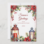 Baies rouges, Holly & Candres Carte de Noël (Devant)