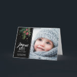 Baies Rouges | Joyeux Noël<br><div class="desc">Modern Design Carte de Noël avec photo</div>