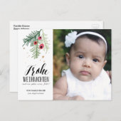 Baies rouges | Joyeux Noël | Carte postale (Devant / Derrière)