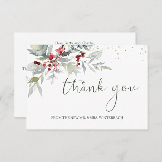 Baies rouges Merci Mariage de feuillage (Devant / Derrière)