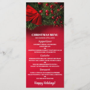 Baies rouges & Mistletoe, Menu de Noël