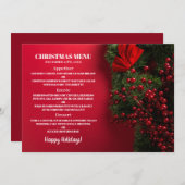 Baies rouges & Mistletoe, Menu de Noël (Devant / Derrière)
