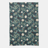 Baies rouges Ornements de Noël Serviette de cuisin (Vertical)