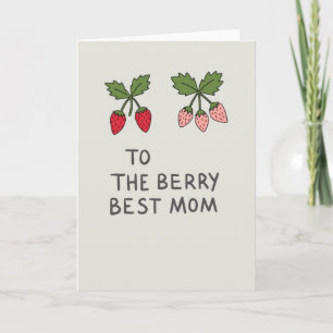 Baies rouges roses carte pour maman