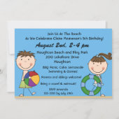 Baignade à la plage Anniversaire Invitation (Dos)