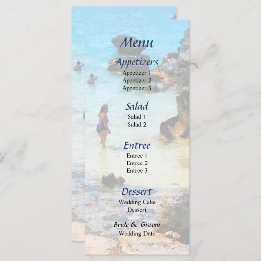 Baignade dans l'océan St. George Menu Mariage (Devant / Derrière)