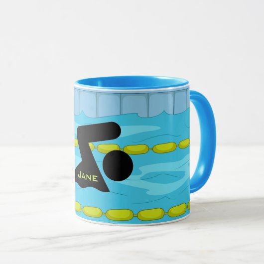 Baignade Design Café Mug (Devant droit)