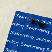 Baignade Texte Carrelé Design Serviette de plage (En situation)