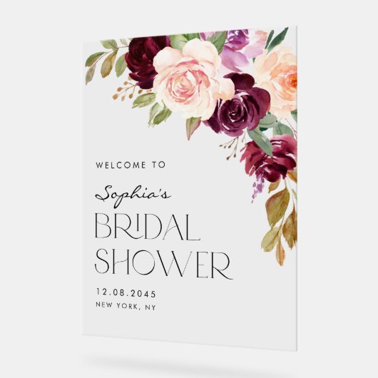 Baignez dans le burgundy boho et les fleurs de pêc (Angle)