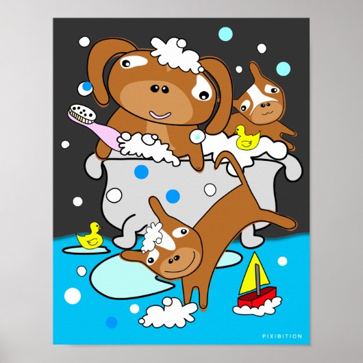 Baignoire Poster de Chiot 8 (Devant)