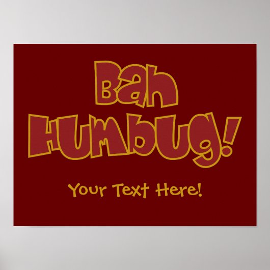 BAIH HUMBUG ! affiche personnalisée (Devant)