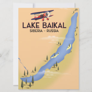 Baikalmeer Siberië Russische reisposter Kaart