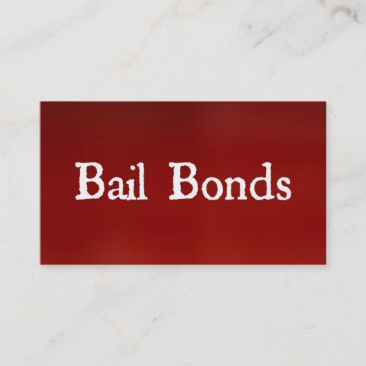 Bail Bonds Carte de visite rouge (Devant)