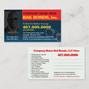 Bail Bonds Foto bedrijfskaarttemplate aanpassen Visitekaartje