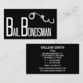 Bail Bondsman Black Simple Carte de visite (Devant / Derrière)